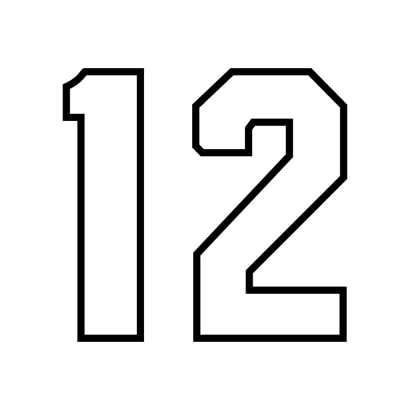 Standard Block Outline 12" Screen Printing Numbering Stencils