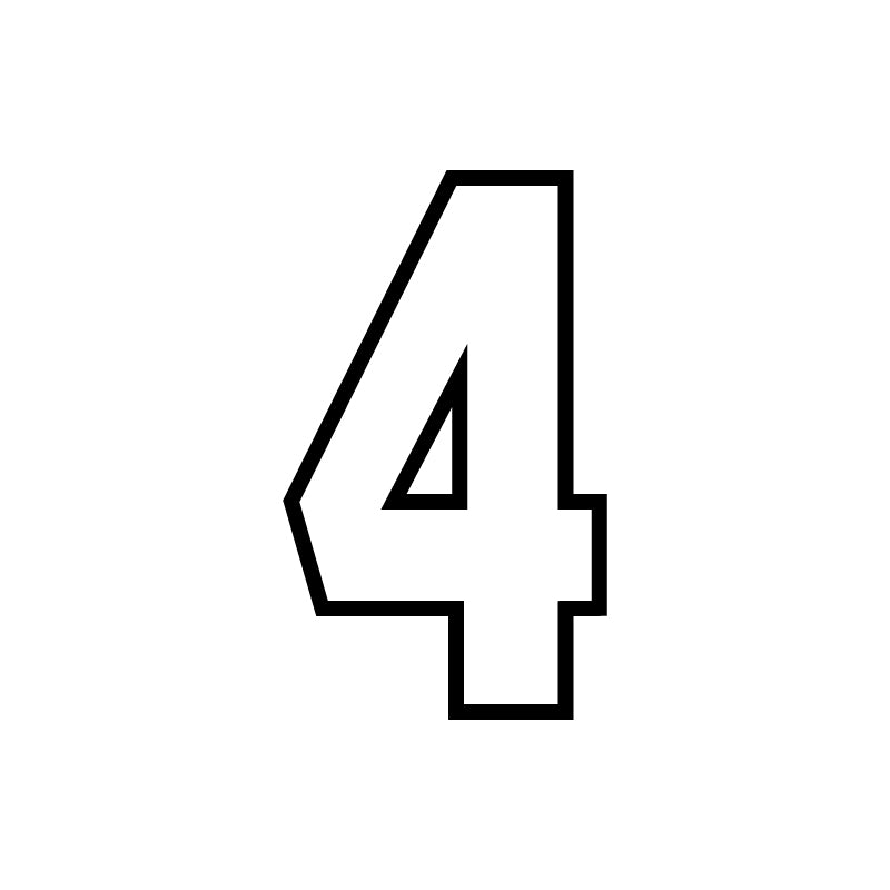 Standard Block Outline 4" Screen Printing Numbering Stencils