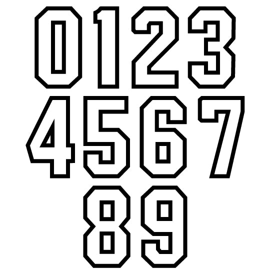 Standard Block Outline Screen Printing Numbering Stencil Set